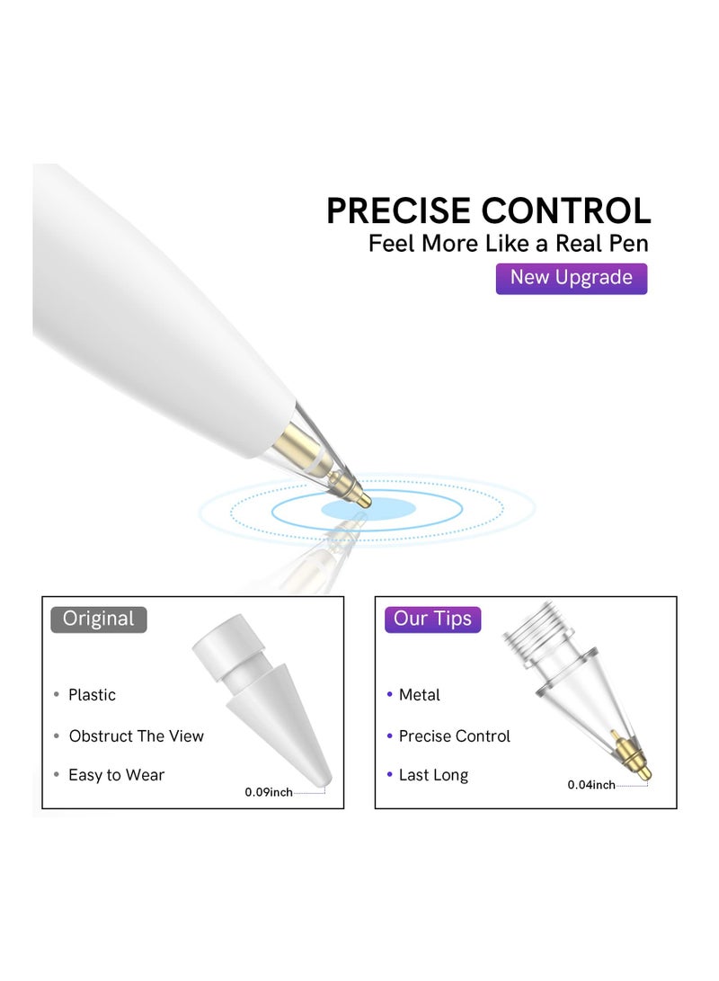 Excefore Replacement Tips for Apple Pencil, 2 Pack Compatible with Apple Pencil 2nd Gen and 1st Gen, No Wear Out Fine Point Precise Control Pen Like Nibs for Apple Pencil (Clear 1.8mm)  - Image 3