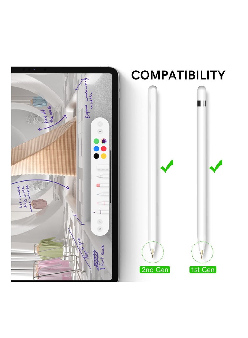 Excefore Replacement Tips for Apple Pencil, 2 Pack Compatible with Apple Pencil 2nd Gen and 1st Gen, No Wear Out Fine Point Precise Control Pen Like Nibs for Apple Pencil (Clear 1.8mm)  - Image 2