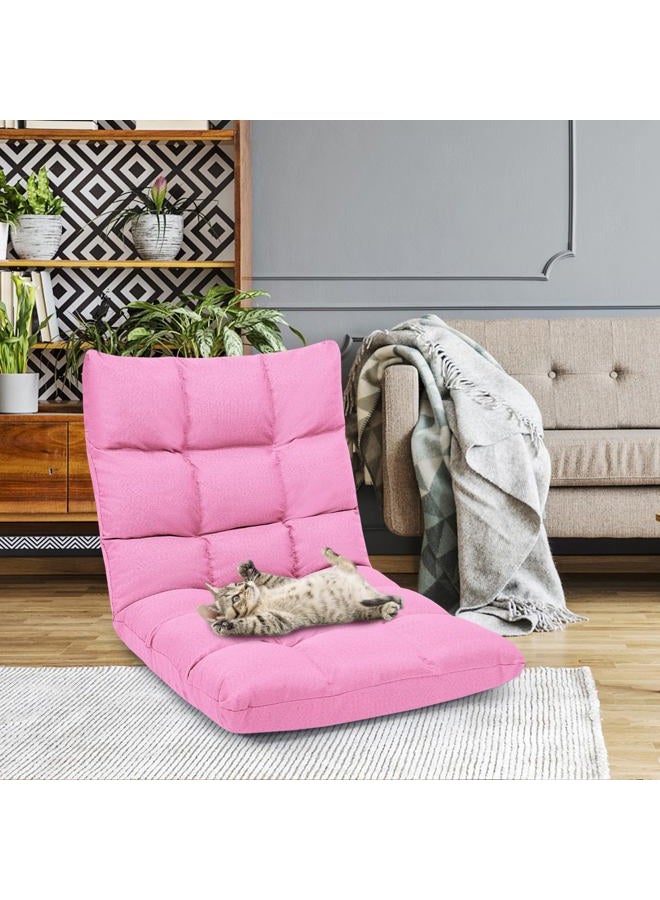 ERGOMASTER Pink Memory Foam Gaming Chair, 14-Position Adjustable Floor Chair for Relaxing, Reading, Video Games, Lightweight Foldable Design, 264 lbs Capacity - Image 2