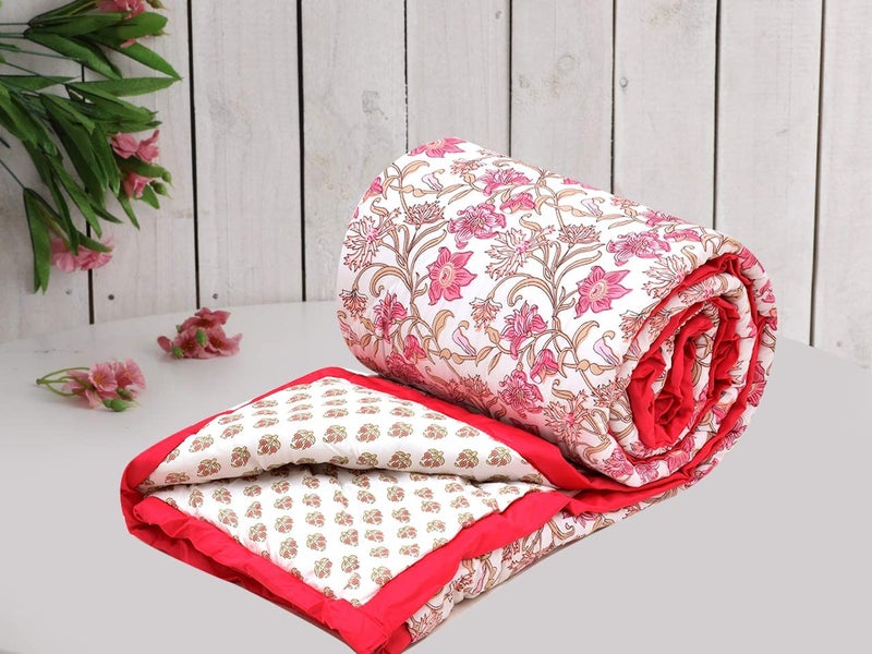 RRC Super Soft Quilted Comforter for Double Bed - Luxury King Size (90x100 Inches), 220 GSM Breathable Microfiber, Cozy All-Season Printed Quilt,Gift for All Occasions - Image 1