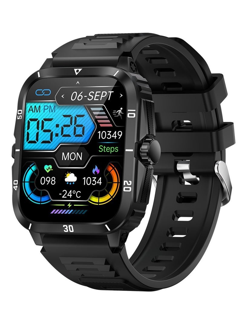 Smart Watches for Men (Make/Answer Calls) with 3ATM Waterproof, Tactical Rugged Watch 1.96" HD Screen Heart Rate Sleep Monitor 100+ Sports Modes Fitness Tracker Compatible with Android iPhone - Image 2