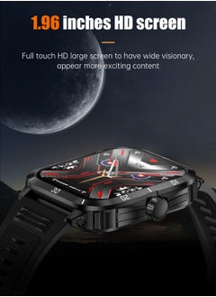 Generic Smart Watches for Men (Make/Answer Calls) with 3ATM Waterproof, Tactical Rugged Watch 1.96" HD Screen Heart Rate Sleep Monitor 100+ Sports Modes Fitness Tracker Compatible with Android iPhone  - Image 3