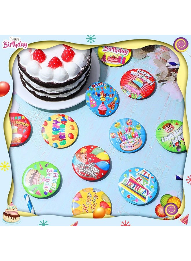 Bonuci 2 1/4 Inches Pin for Happy Birthday Button Pinback Buttons Colorful Button Pins Party Pins for Adult Birthday Party Supplies, 12 Styles, metal and plastic, polyester film, no gemstone - Image 4