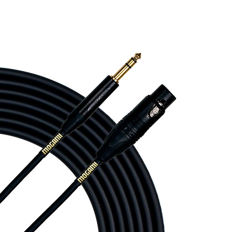 Mogami GOLD TRSXLRF10 Balanced Audio Adapter Cable XLRFemale to 14 TRS Male Plug Gold Contacts Straight Connectors 10 Foot
