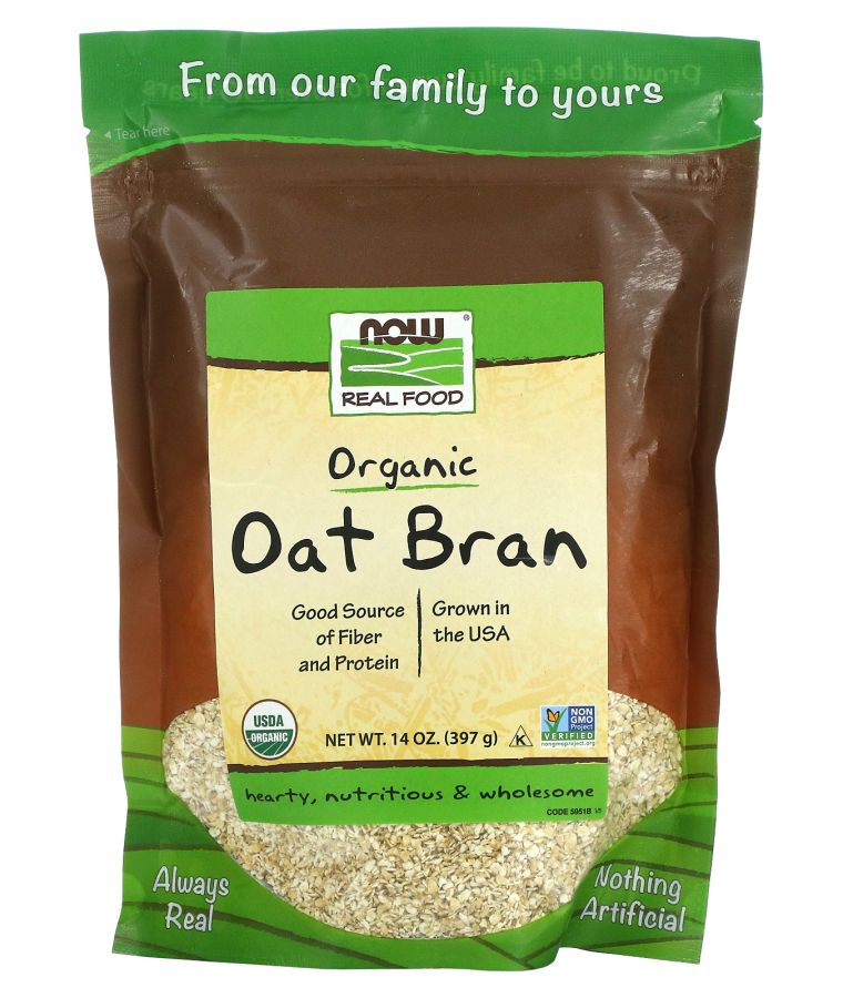 now Real Food Organic Oat Bran 14 oz (397 g)