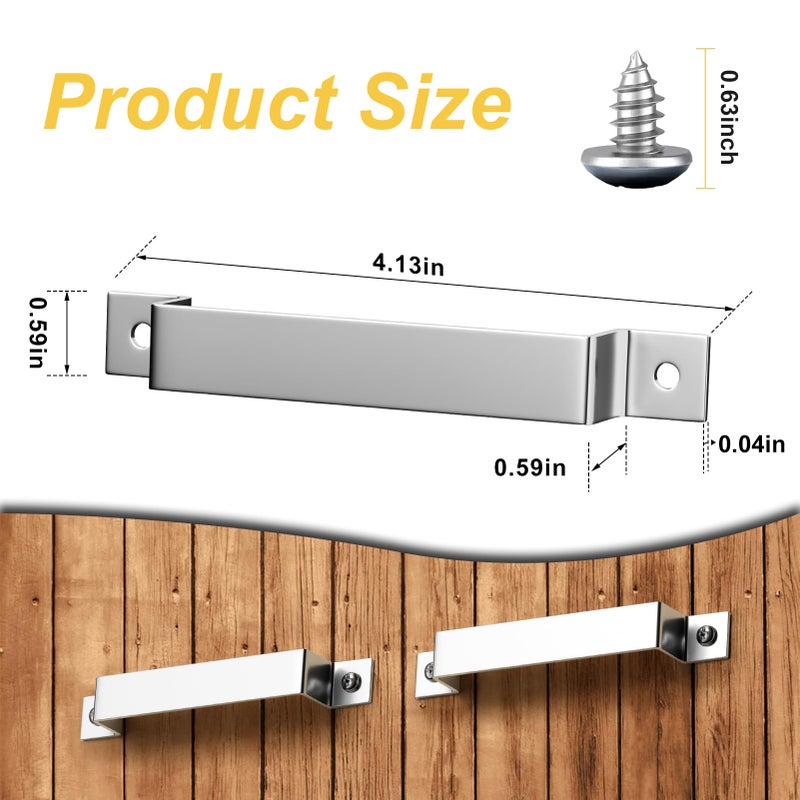 maycelon Tape Measure Clip Tape Measure Holder Bench Belt Universal Tool with Screws Stainless Steel Tool Hanger Storage Dock for Mount Drill Power Tape Measures and Belt Clips (6 Pcs, Silver) - Image 2