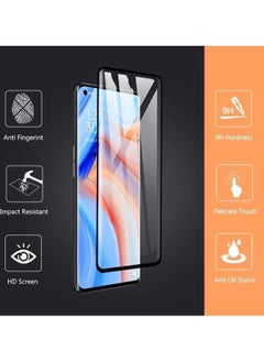 نيبمينينت لاصقة حماية للشاشة من الزجاج المقوى لهاتف أوبو رينو 4 برو 5G أسود/شفاف  - Image 2