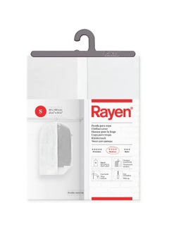 Rayen Wardrobe Clothes Zip|up Hanging Suit Dress Cover Resistant to dust, Moisture and Moths | 60 x 100 cm | White/Translucent  - Image 1