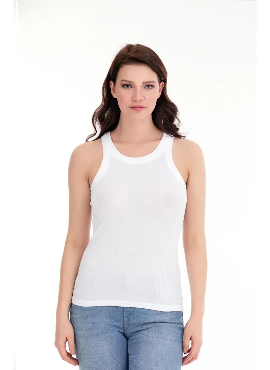 Sensu Women's Thick Strappy Camisole Basic Undershirt - ATL3001 WHITE