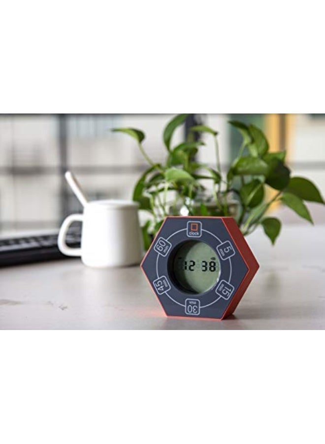 Znewtech Hexagon Rotating Productivity Clock, Pomodoro Timer with 5,15, 30, 45, 60 Minute Presets, Timer for People with ADHD (Orange) - Image 4