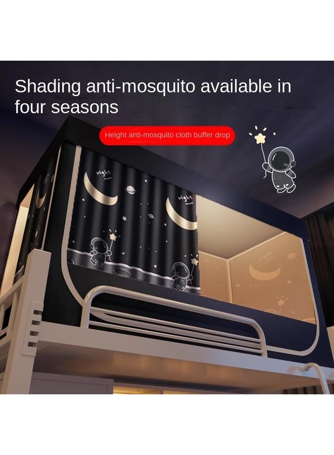 73Hours Shading Bed Curtain Mosquito Net Integrated Student Dormitory Upper Cloth Dormitory Upper And Lower Sleepers Single University Full Chi Mega - Image 2