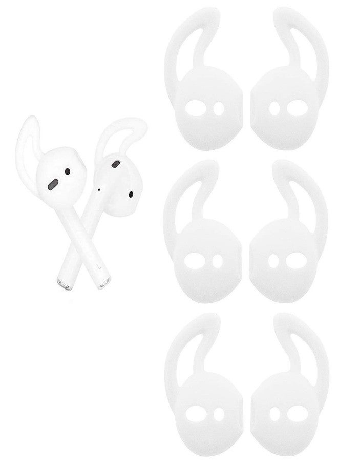 BLLQ Air Pods Earbud Hooks Ear Hook Cover Ear Tip Ear Gel Anti-Slip Cover Silicone Compatible with Air Pods 2 & Air Pods 1 or Ear Pods, 3 Pairs White, WH3 - Image 1