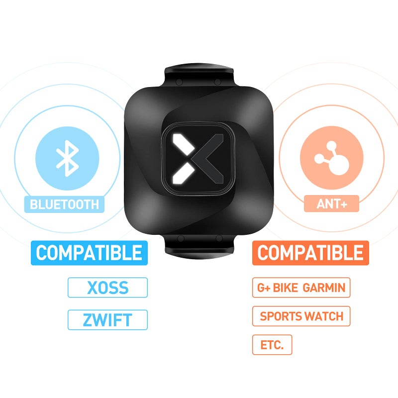 XOSS Vortex Cadence and Speed Sensor Wireless IPX7 Waterproof - 300 Hours Dual Modes Bike Sensor ANT+/Bluetooth 4.0 Compatible for Cycling Computer - 2 Pack - Image 4