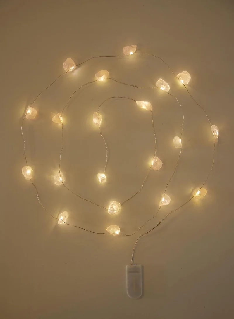 Prickly Pear Rose Quartz Crystal String Lights 2M