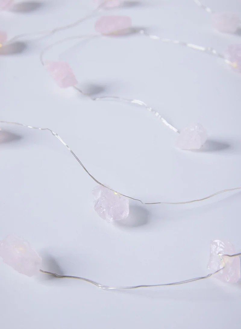 Prickly Pear Rose Quartz Crystal String Lights 2M