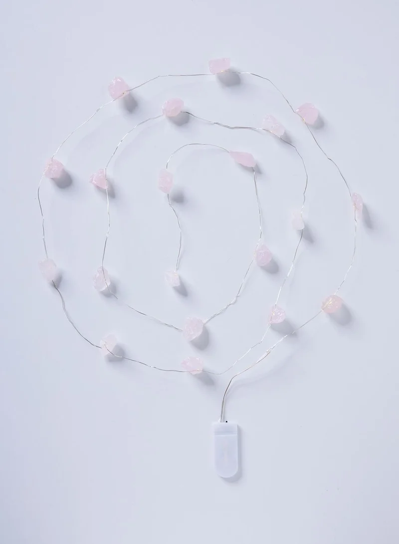 Prickly Pear Rose Quartz Crystal String Lights 2M