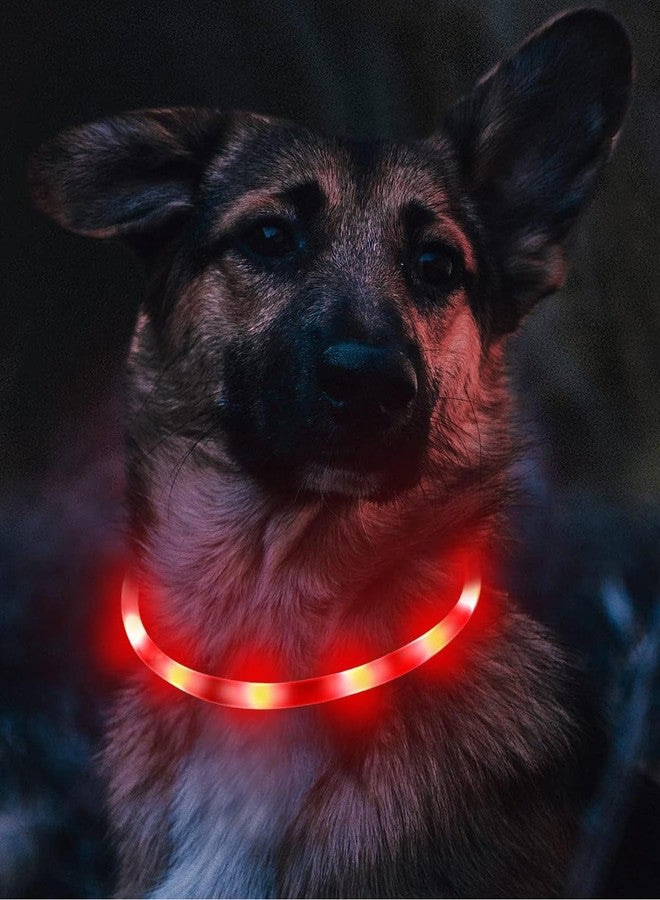 Joytale Light Up Dog Collar, Rechargeable Rainproof LED Collar for Night Walking Safety, Soft Silicone Glow in The Dark, Suitable for Small Medium Large Dogs, Red - Image 3