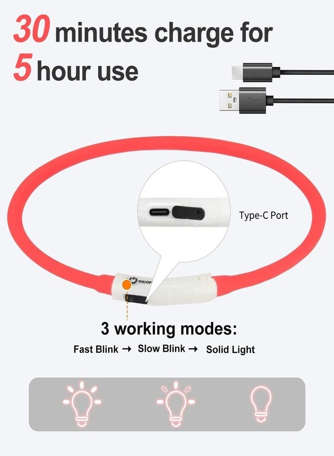 Joytale Light Up Dog Collar, Rechargeable Rainproof LED Collar for Night Walking Safety, Soft Silicone Glow in The Dark, Suitable for Small Medium Large Dogs, Red - Image 4