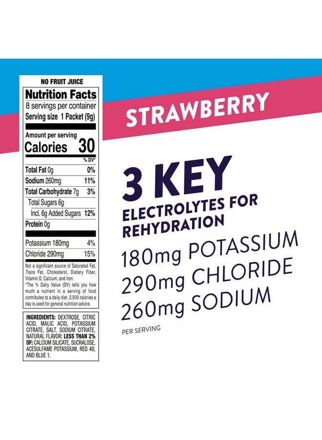 Pedialyte Fast Hydration Strawberry Electrolyte Powder 0.3 oz Packets, 4 count - Image 4