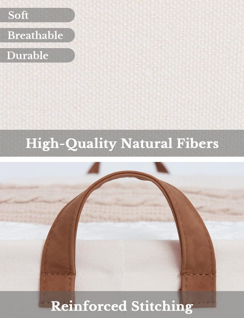 StorageWorks Storage Bins  Fabric Storage Bins for Shelves  Storage Baskets with Metal Frame  Closet Baskets and Bins with Handles  Natural Color  2-Pack - Image 3