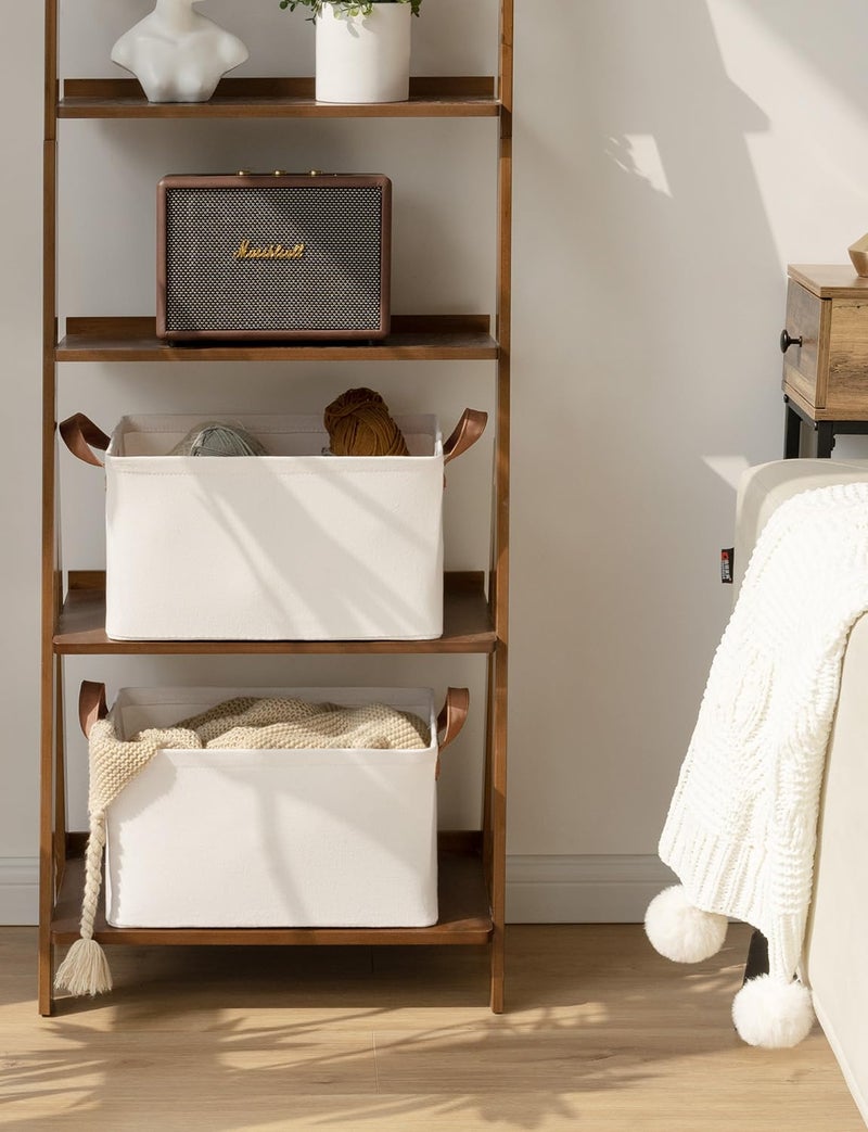 StorageWorks Storage Bins  Fabric Storage Bins for Shelves  Storage Baskets with Metal Frame  Closet Baskets and Bins with Handles  Natural Color  2-Pack - Image 5