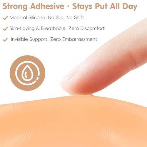 Healifty Shoulder Pads, 2 Pairs Invisible Silicone Shoulder Pads for Womens Clothing, Reusable Push-up Pad for Boost Comfort and Posture with Natural - Breathable Anti-Slip Enhancer for Dress & T-shirt & Sweater - Image 2