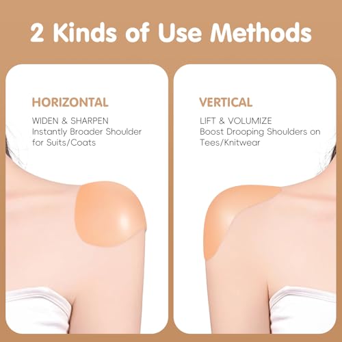 Healifty Shoulder Pads, 2 Pairs Invisible Silicone Shoulder Pads for Womens Clothing, Reusable Push-up Pad for Boost Comfort and Posture with Natural - Breathable Anti-Slip Enhancer for Dress & T-shirt & Sweater - Image 4