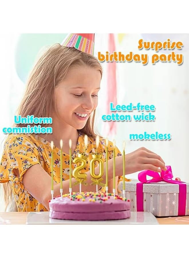 Number Birthday Candles(0-9),Metallic Cake Cupcake Candles,Happy Birthday Party Cake Topper Decoration Gifts for Women Men Gold - Image 4