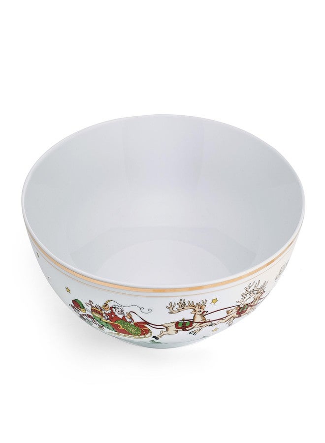 Fitz & Floyd Fitz and Floyd St. Nicholas Gold Banded Holiday Serving Bowl, 9.5 inch - Image 2