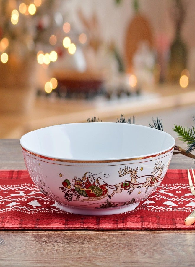 Fitz & Floyd Fitz and Floyd St. Nicholas Gold Banded Holiday Serving Bowl, 9.5 inch - Image 5
