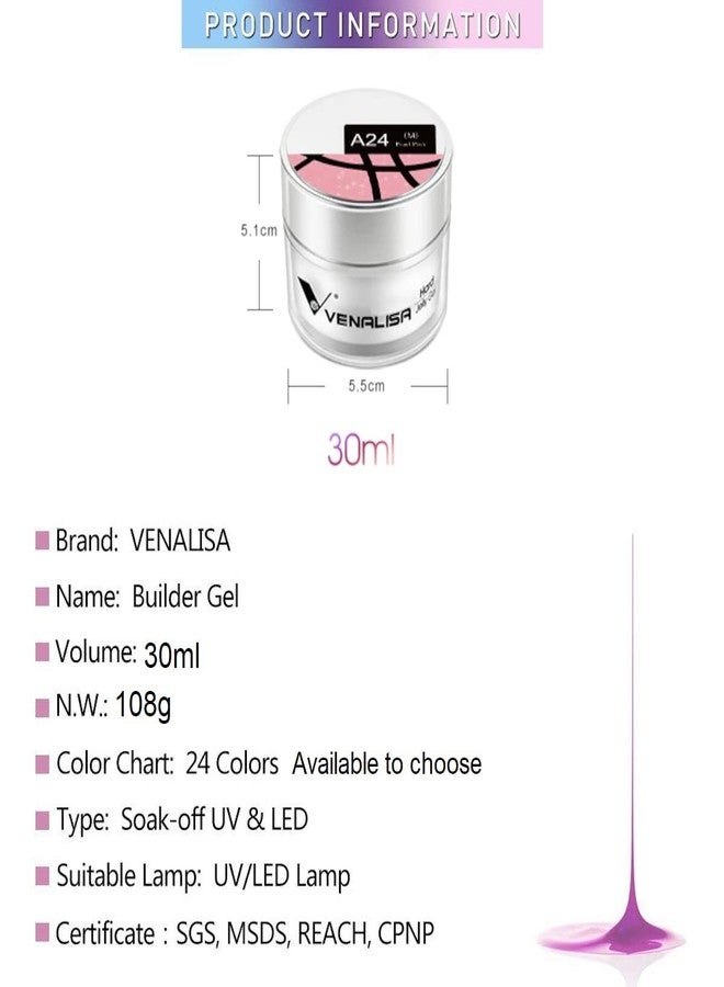VENALISA Peach Pink Color Builder Gel for Nails Extension-30ml Hard Jelly Gel Strengthen Nail Extension French Nail DIY design (A20) - Image 3
