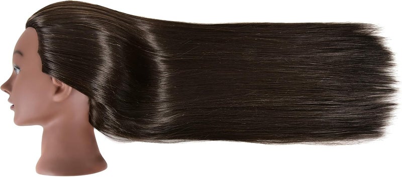 FUTAI African American Mannequin Head 30 inches Long 80% Real Human Hair Manikin Doll Style Head for Braiding Styling Updos Curling Cutting Practice Training Display with Stand - Image 5