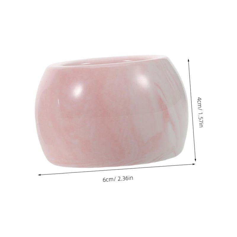 Marble Pattern Ceramic Toothbrush Holder Set Of 2 For Bathroom Countertop Storage Stand - Image 3