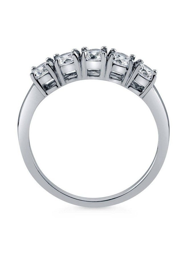 Berricle خاتم موضة من الفضة الإسترلينية مع 5 أحجار زركونيا مكعبة مطلية بالروديوم للنساء مقاس 7 - Image 4