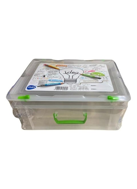 School and Office Supplies Organizer, Large Complete Stationery Set with Durable Carrying Bag, Portable and Compact for Students, No Supplies Included 18L 36cm x 16cm x 30cm (White)