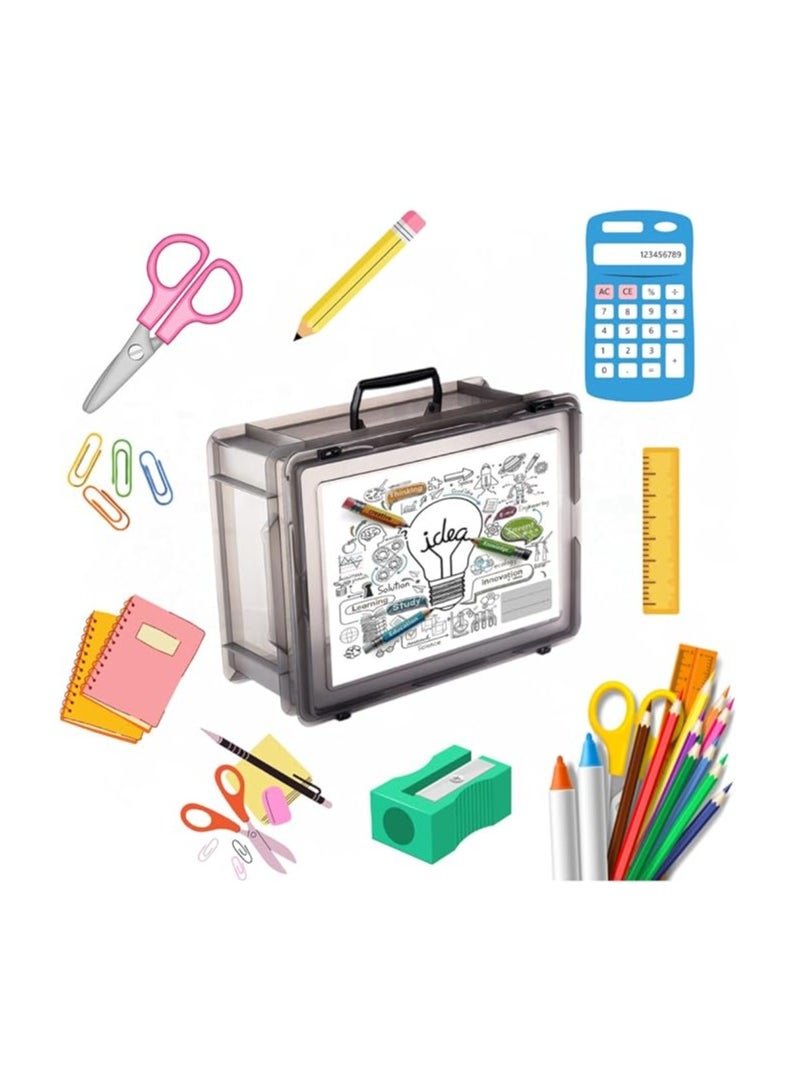 Generic - School and Office Supplies Organizer, Large Complete Stationery Set with Durable Carrying Bag, Portable and Compact for Students, No Supplies Included 18L 36cm x 16cm x 30cm (White) - Image 1
