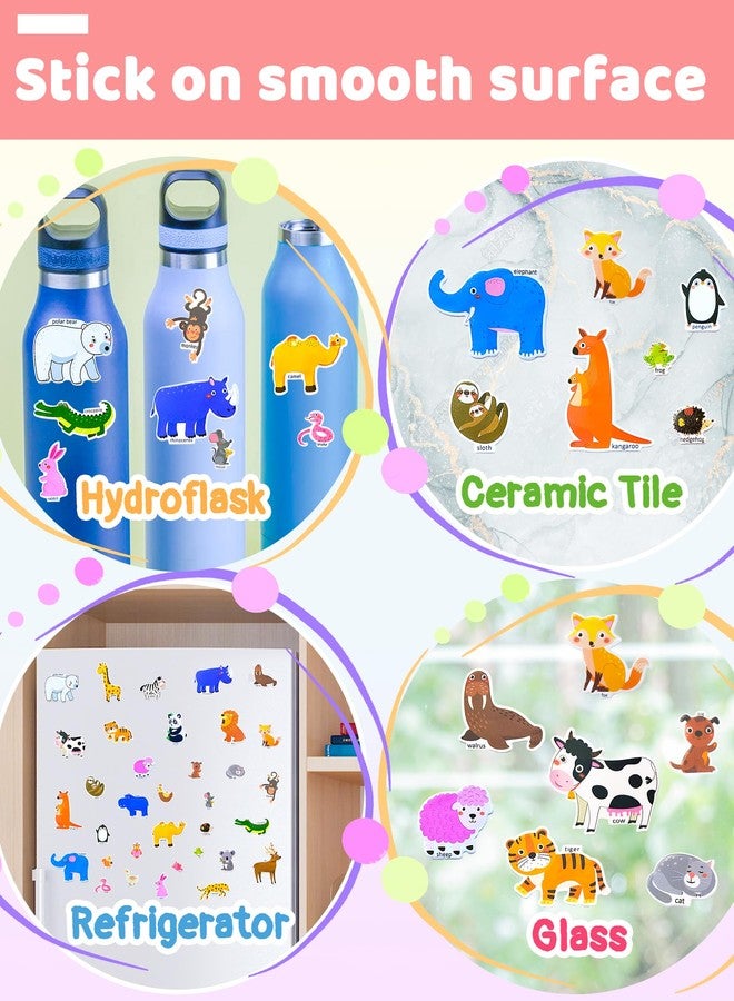 Benresive Puffy Reusable Sticker Books for Kids 2-4, Fun Sticker Books for Toddlers 1-3, Toddler Sticker Book Age 2-4, 34 Pcs Toddler Travel Toys Acticities Gifts - Animals Sticker Book - Image 4