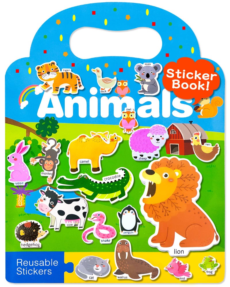 Benresive Puffy Reusable Sticker Books for Kids 2-4, Fun Sticker Books for Toddlers 1-3, Toddler Sticker Book Age 2-4, 34 Pcs Toddler Travel Toys Acticities Gifts - Animals Sticker Book - Image 1