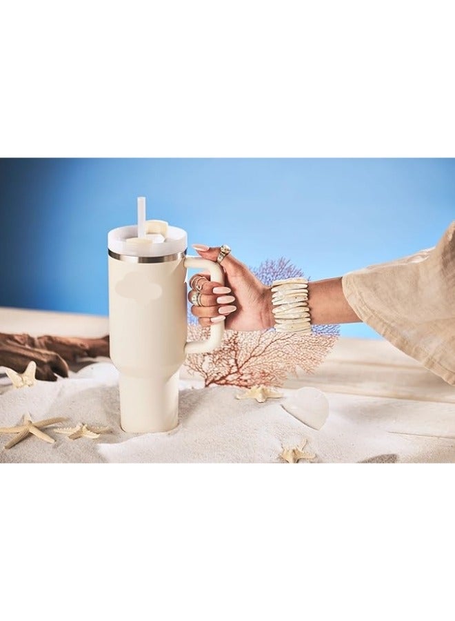 Stainless Steel Vacuum Insulated Tumbler with Lid and Straw for Water, Iced Tea or Coffee, Smoothie and More, Cream, 30 oz - Image 5