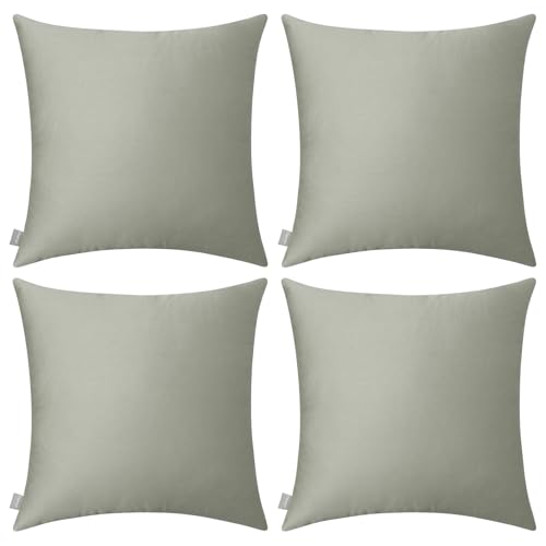 Thmyo 4Pack 100 Cotton Comfortable Solid Decorative Throw Pillow Case Square Cushion Cover Pillowcase Sublimation Blank Pillow Covers DIY Throw Pillowcase for Sofa Bedroom20x20 inch 50x50cmGrey
