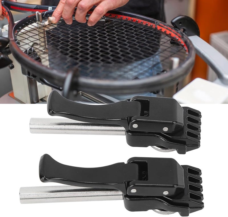 Black Badminton Stringing Clamp, Racket Stringing Tool, Adjustable Turntable with High Strength Bearings, Non Slip Slot for Tennis Badminton Squash Rackets, Compatible with Li Ning - Image 5
