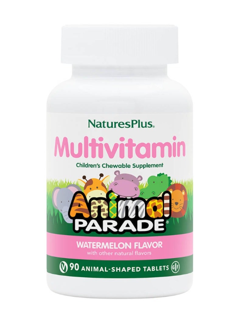 Natures Plus Animal Parade Children's Chewable Multi Vitamin & Minerals Watermelon 90 Tablets - Image 1
