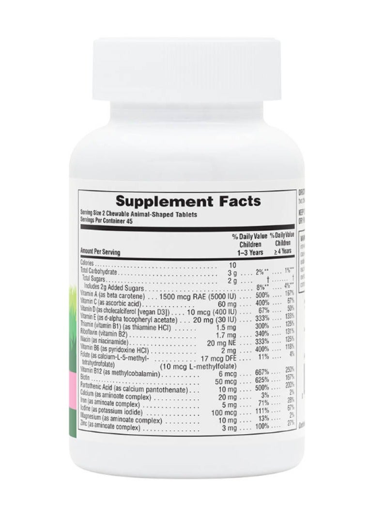 Natures Plus Animal Parade Children's Chewable Multi Vitamin & Minerals Watermelon 90 Tablets - Image 2