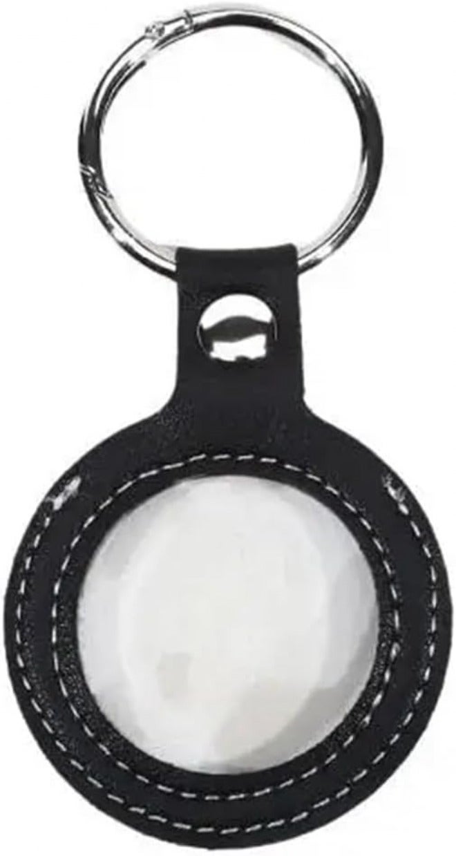 6pcs Leather Coin Holder Keychain Double Side Display Case For Medallion Sobriety Recovery Chip Airtag Challenge - Image 1