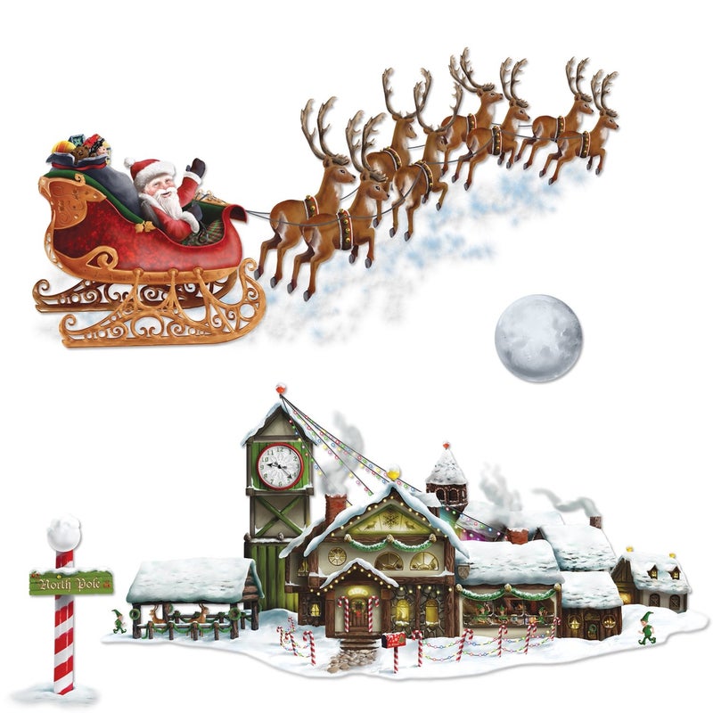 Beistle Santa's Sleigh & Workshop Props - Image 1