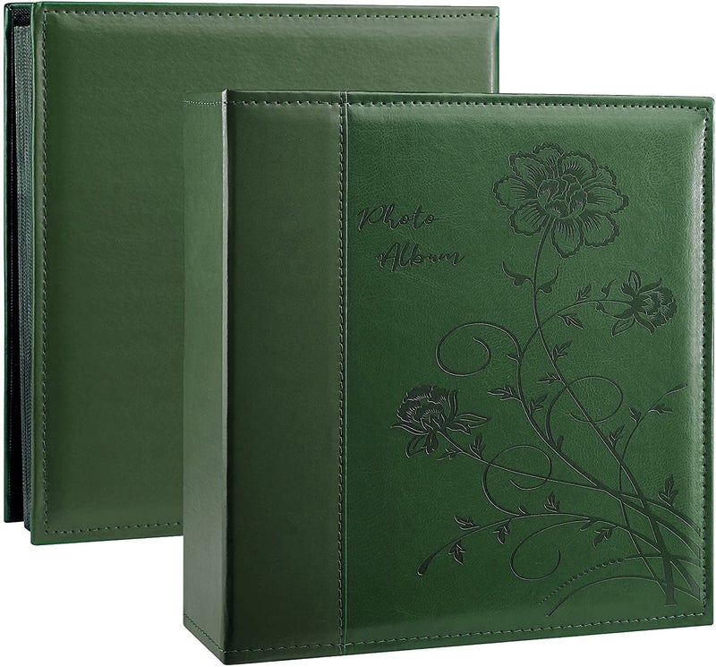 Artmag Photo Album 4x6 1000 Photos, Large Capacity Wedding Family Leather Cover Picture Albums Holds Horizontal and Vertical 4x6 Photos with Black Pages(Dark Green) - Image 1