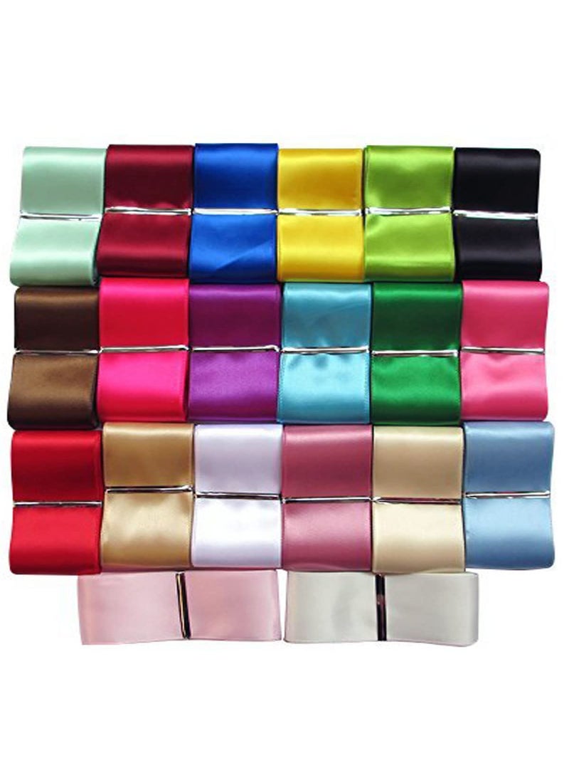 DIY Crafts DIY Crafts No 1, Pack Of 25 Yards, Multi Color Non Fading Woven Ribbon for Floral Arrangement (Double Face Ribbon) Unsorted Bulk Gift Wrapping Party Decoration Christma (No 1, Pack Of 25 Yards)  - Image 1