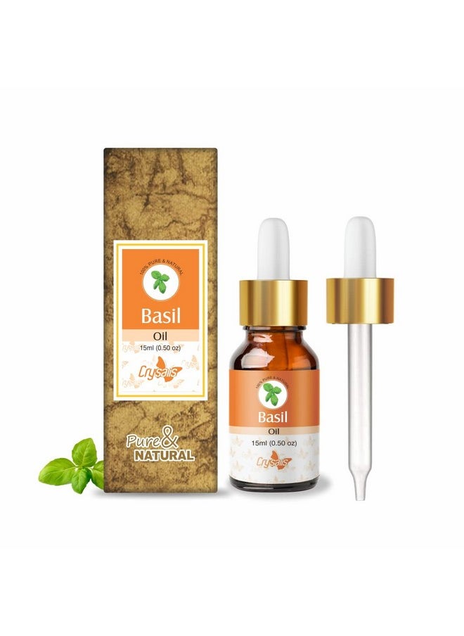 كريساليس زيت الريحان (Ocimum Basilicum)|زيت عطري نقي وطبيعي 100% غير مخفف، معيار عضوي للعناية بالبشرة والشعر|زيت بدرجة علاجية للاستخدام الخارجي، يحسن حالة فروة الرأس، 15 مل  - Image 1