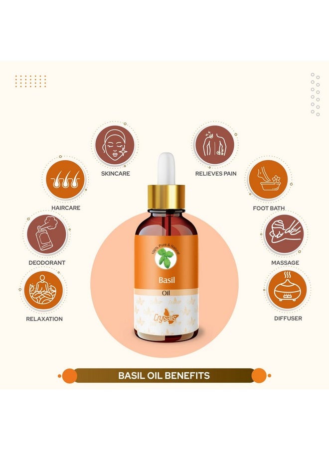 كريساليس زيت الريحان (Ocimum Basilicum)|زيت عطري نقي وطبيعي 100% غير مخفف، معيار عضوي للعناية بالبشرة والشعر|زيت بدرجة علاجية للاستخدام الخارجي، يحسن حالة فروة الرأس، 15 مل  - Image 3