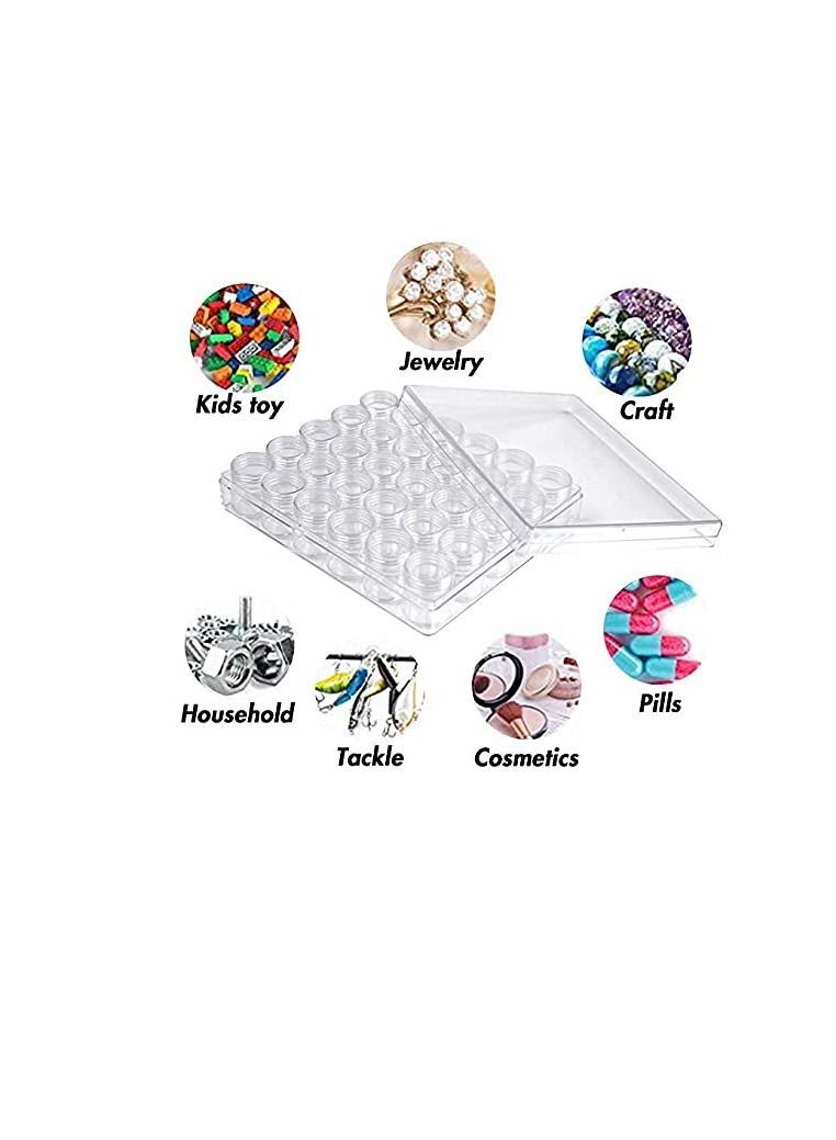 KASTWAVE 5D Embroidery Diamond Storage Box, Clear Plastic Bead Containers Diamond Painting Containers Organizer Storage with Lid for Jewelry DIY Art Crafts Nail Diamonds, Bead Storage - Image 5